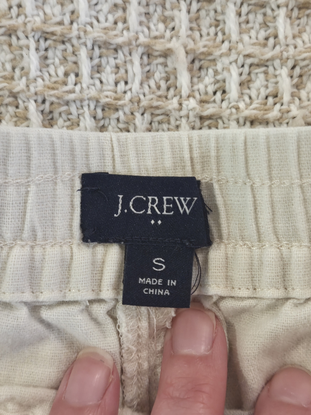 Linen Blend Drawstring Shorts - Picture 3 of 3